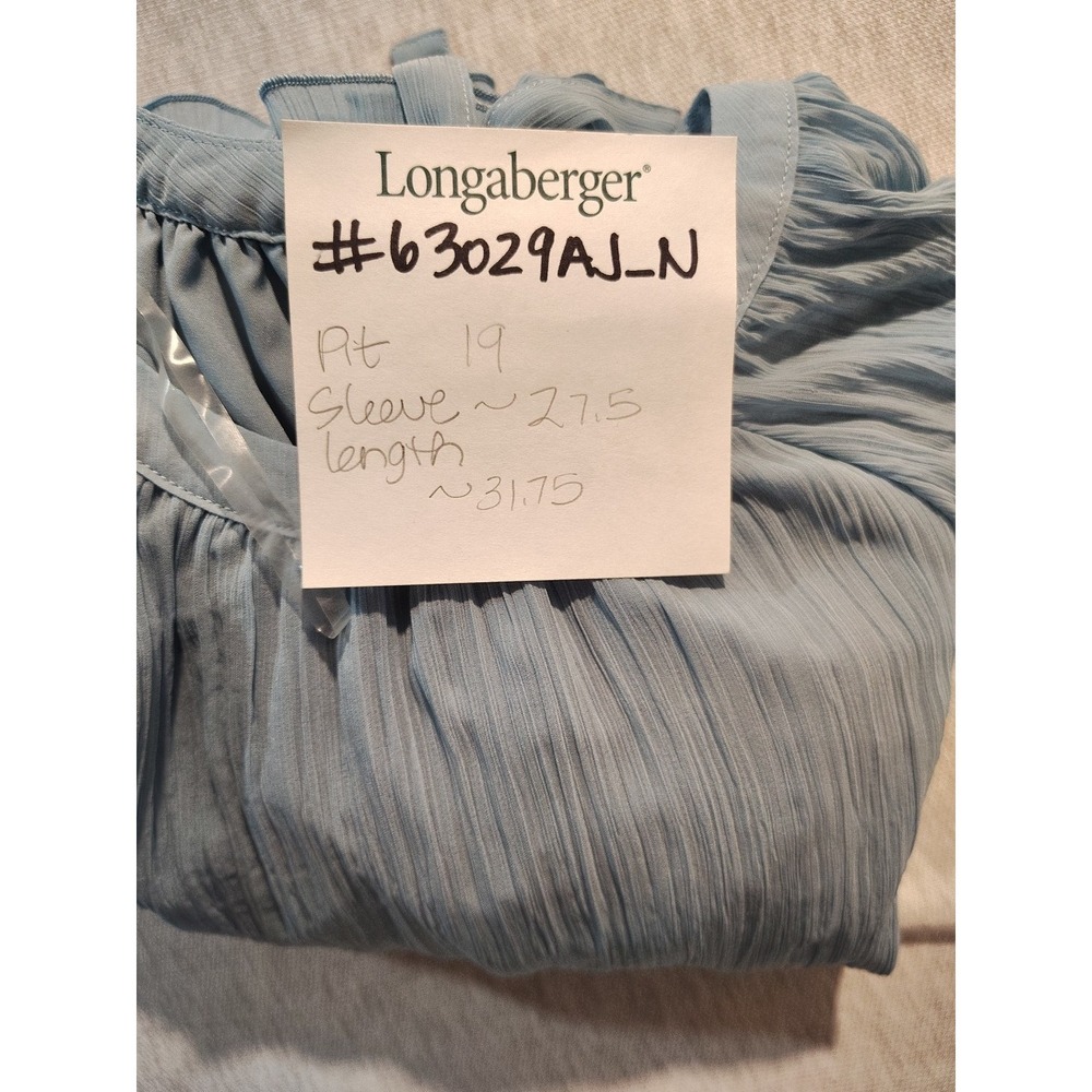 Dusty Blue Boho Size S (4-6) Crinkle Long Sleeve Airy Ruffle Hem Dress - Picture 11 of 11